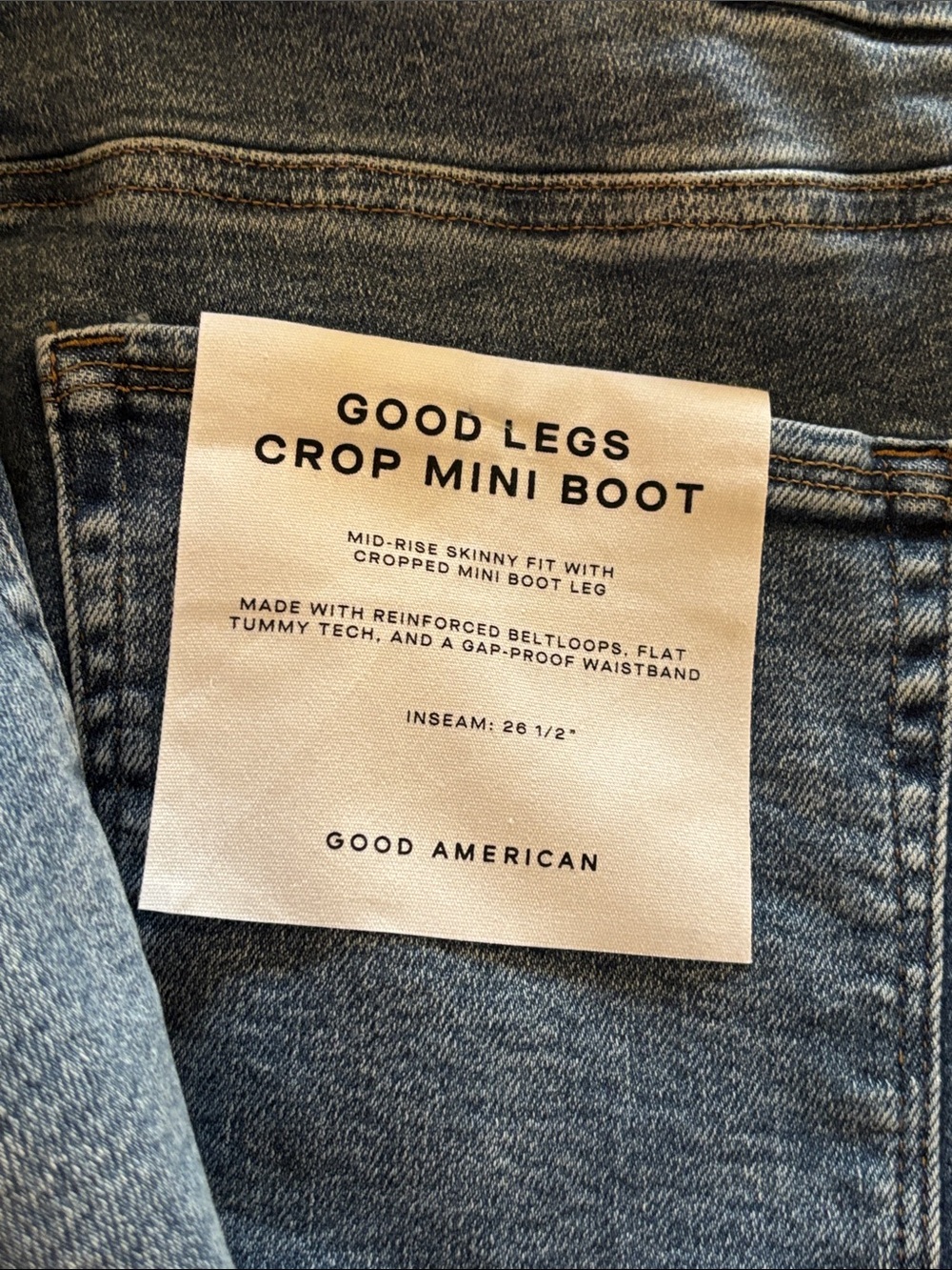 NWT Good American Mid-rise Medium Wash Mini Bootcut Jeans SZ 18 Plus - Picture 6 of 13